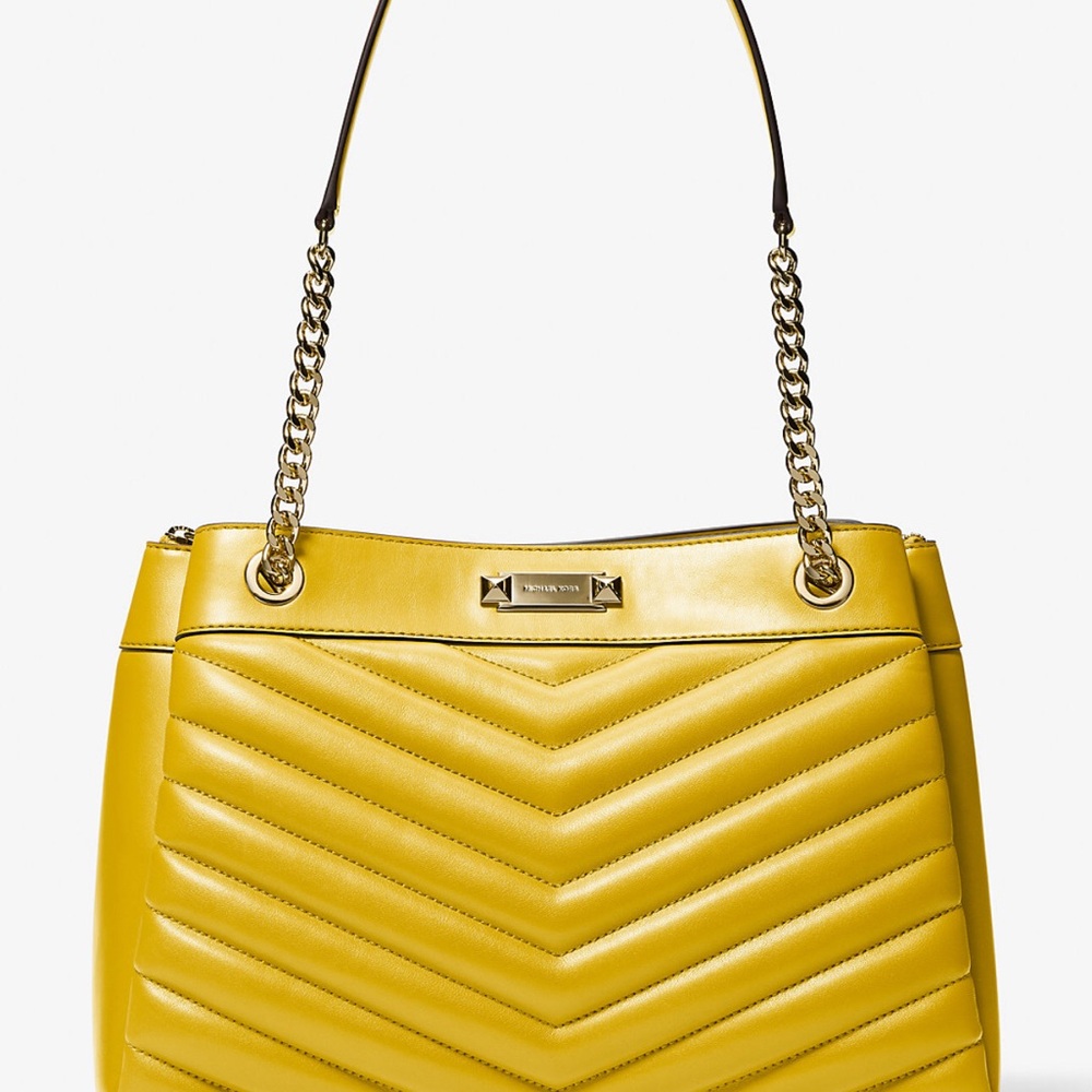 Michael Kors Whitney Medium Quilted Tote Bag In GOLDENROD $628
